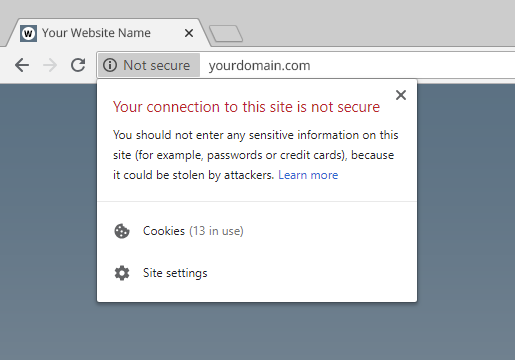 Chrome 68 EN - Not Secure, details